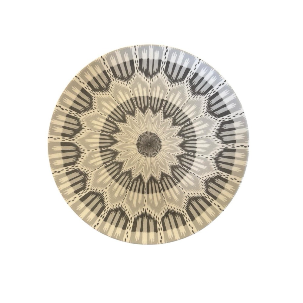 Williams Sonoma Schumacher Bohkara Ikat Dinner Plate- Grey Single Plate